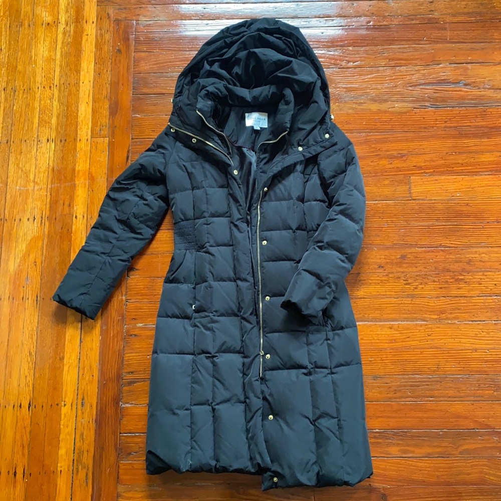 Cole Haan Hooded Down Puffer Coat Black PXS XS